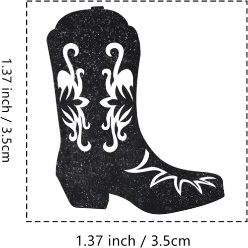 Vista 2 de Botas vaqueras de goma de vaquera, sello mediano de 1-1/3 para álbumes de recortes, tarjetas, manualidades