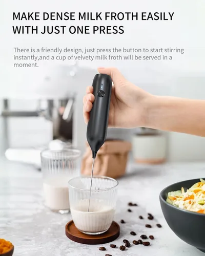 Vista 5 de CIRCLE JOY Espumador de leche recargable de mano con soporte, batidor de doble bobina para café, capuchino, lattes, frappé, matcha y chocolate