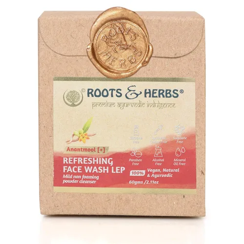 Vista 5 de ROOTS AND HERBS Lavado facial ayurvédico Lep Tratamiento natural 100% vegano Anantmool refrescante lavado facial limpiador facial no formante - 2.11