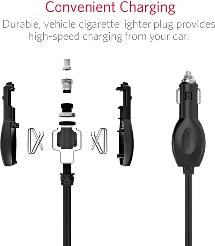 Vista 6 de Inversor de corriente Bestek 300 W CC 12 V a 110 V CA con adaptador de auto con puerto USB doble 4.2 A Gris