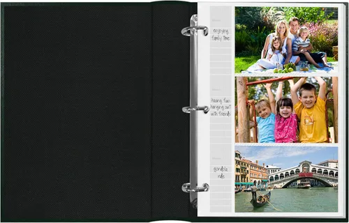 Vista 3 de Pioneer Photo - Álbum de fotos con 204 bolsillos encuadernado en anillo para impresiones de 4 x 6 pulgadas, cuero bonded verde cazador con cubierta