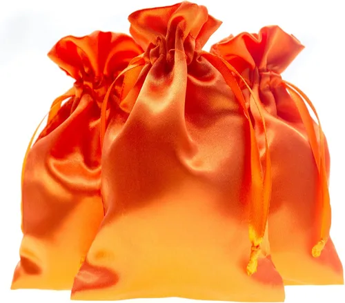 Vista 26 de Bolsas de regalo de satén azul bebé de 4 x 6 pulgadas, bolsas de joyería, bolsas de cordón para recuerdos de boda, baby shower, Navidad, 50 por Azul