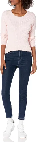 Vista 4 de Tienda Essentials - Suéter ligero de punto trenzado de manga larga con cuello redondo para mujer