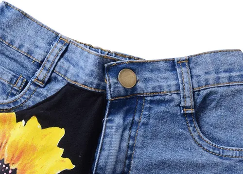 Vista 6 de Bbay - Conjunto de ropa de verano para niñas de 2 a 7 años de edad, chaleco a rayas con volantes, camiseta y pantalones cortos