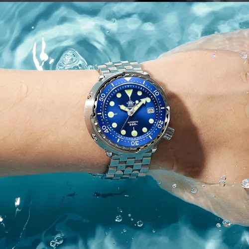 Vista 6 de ADDIESDIVE Relojes de buceo para hombre, 1.870 in, reloj de pulsera automático Nh35, impermeable, 300 M, esfera luminiscente cromada, My-H5