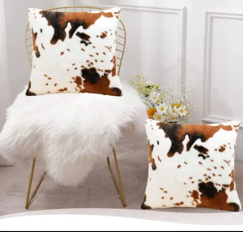Vista 8 de Fundas de almohada suaves de piel sintética para sofá, dormitorio, sala de estar, 18 x 18 pulgadas, color marrón y blanco