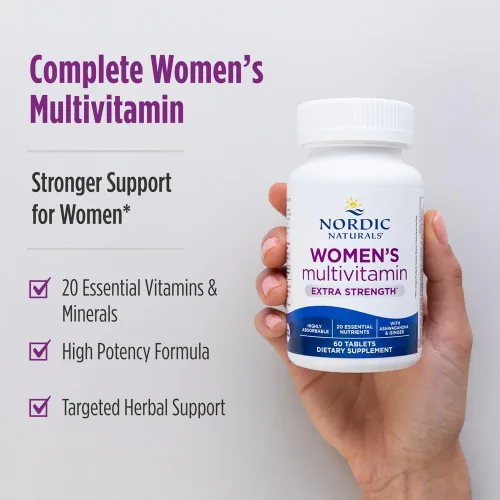 Vista 3 de Nordic Naturals Multivitamínico extra fuerte para mujer, apoyo para la piel, el cabello, la energía y los huesos, suplemento de inmunidad, 20