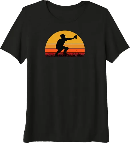Vista 8 de Baseball Beisbol - Catcher Catching Defense Ball Player Premium T-Shirt