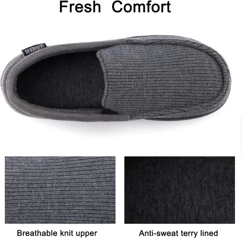 Vista 9 de ULTRAIDEAS Pantuflas Carver para hombre, mocasín, zapatos de casa con espuma viscoelástica