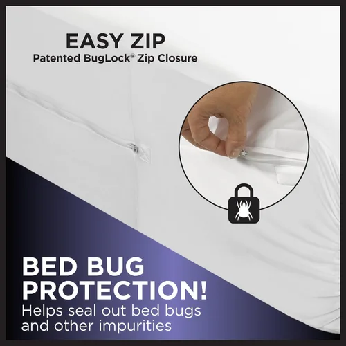 Vista 3 de Protect-A-Bed Funda de colchón esencial con cremallera individual, parte superior 100% impermeable, resistente a los insectos, barrera de ácaros