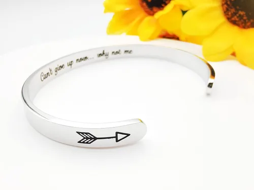 Vista 321 de Pulseras inspiradoras para mujer, joyería de acero inoxidable, con refranes, pulsera motivacional con mensaje oculto, pulseras grabadas para mejor