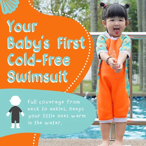Vista 4 de Cheekaaboo Warmiebabes - Traje de baño térmico para bebés y niños pequeños, hecho con neopreno UPF50+, trajes de baño ajustados para niños
