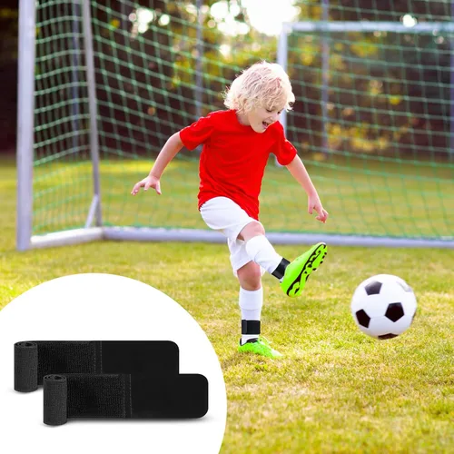 Vista 6 de Vinsot 6 correas de protección de espinilleras de fútbol para adultos jóvenes, soportes para espinilleras, estancias de espinilleras, ligeras