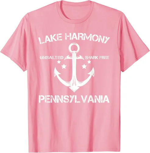 Vista 83 de Playera divertida de Lago Harmony Pennsylvania para acampada o pesca Negro