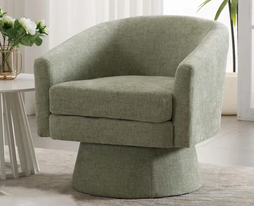 Vista 11 de Shunzhi Silla giratoria moderna, lino beige Sábanas beige