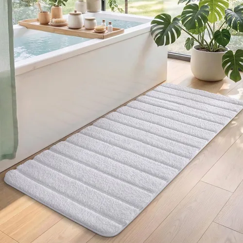 Vista 24 de DEXI Alfombras de baño de 30 x 17 pulgadas, lavables a máquina, antideslizantes, de microfibra suave, absorbente, de secado rápido, para suelo