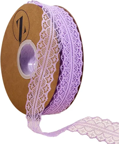 Vista 14 de Cinta de encaje con ribete, tela de encaje con patrón vintage en rollo - Perfecta para envolver regalos, manualidades, diseño de flores, costura
