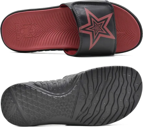 Vista 7 de KuaiLu Sandalias deportivas para hombre con cojín suave y soporte de arco para fascitis plantar, puntera abierta, ajustables, para interiores