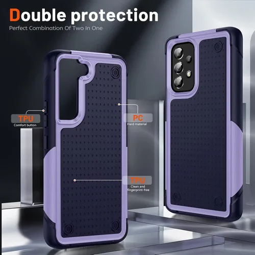 Vista 42 de Jeylly Compatible con Samsung Galaxy A22 5G Funda, Funda Samsung A22 5G con 2pcs protectores de pantalla de vidrio templado