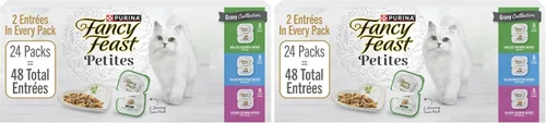 Vista 10 de Purina Fancy Feast Gourmet - Paquete variado de alimentos húmedos para gatos, colección Petites Gravy, tinas separables, 48 porciones