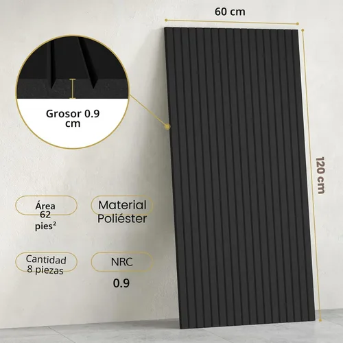 Vista 3 de TONOR Paquete de 8 Paneles Acústicos Grandes, 47.2" X 23.6" X 0.35" Panel de Pared Acústico, Paneles Autoadhesivos a Prueba de Sonido, Paneles