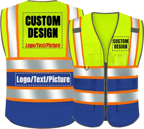 Vista 19 de BeautyWill Chaleco de Seguridad con Logo Personalizado Clase 2 Chaleco Reflectante de Alta Visibilidad Chaleco de Construcción Transpirable