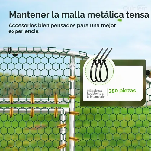 Vista 8 de Quictent Essential Series - Gallinero de metal de 6.6 x 9 x 6.6 pies con escalera de escalada, jaula para aves de corral al aire libre con alambre