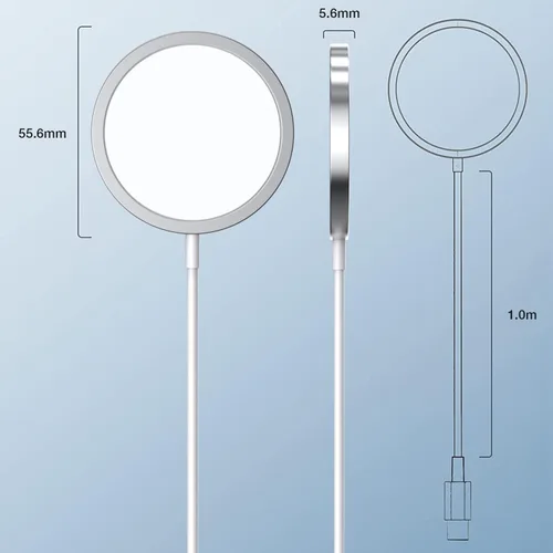 Vista 7 de Cargador inalámbrico magnético para iPhone, almohadilla de carga MagSafe USB C de 15 W, cable de carga magnética rápida tipo C de 3.3 pies