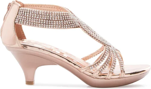 Vista 2 de Olivia K - sandalias de tacón bajo para mujer, con tiras y diamantes de imitación