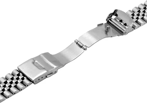 Vista 4 de Curvo de acero inoxidable metal reloj banda pulsera correa hebilla cierre