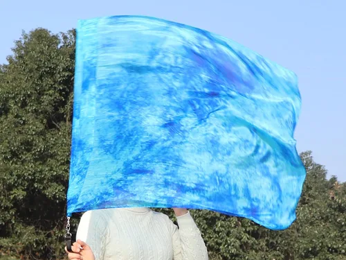 Vista 5 de Winged Sirenny Bandera de seda giratoria fluida de 32 pulgadas, pancarta de adoración profética de adoración de adoración y danza de adoración, Luna