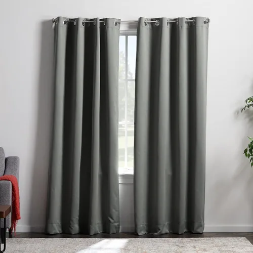 Vista 32 de Linenspa Juego de 2 paneles de cortinas 100% opacas, cortinas azul marino de 63 pulgadas de largo, aislamiento térmico, reducción de ruido