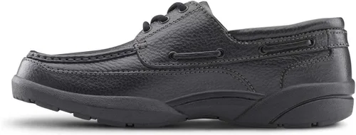 Vista 4 de Dr. Comfort Patrick - Zapatos náuticos terapéuticos para hombre, con parte superior de cuero, para diabéticos