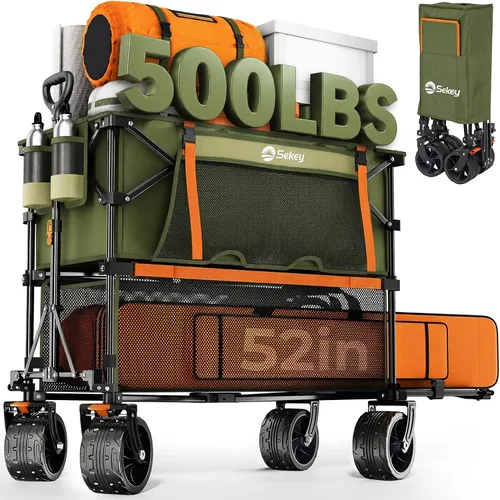 Vista 13 de Sekey - Carro de dos pisos de 400 L, capacidad de 500 libras, extensor