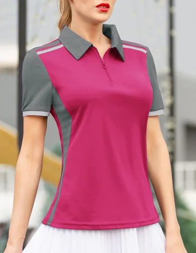 Vista 4 de JACK SMITH Camisas de golf de manga corta para mujer, ajuste seco, absorbe la humedad