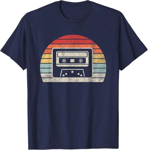 Vista 44 de Retro Cassette Tape 80s 90s Nostalgia T-Shirt Negro