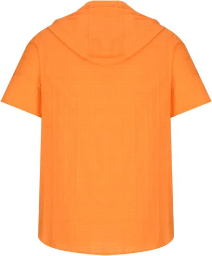 Vista 4 de Sudadera con capucha de manga corta para hombre, con cierre completo, punto suizo, con cordón, casual, para la playa