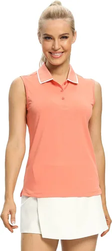 Vista 6 de Camisetas tipo polo para mujer, sin mangas, para golf, tenis, UPF 50+, ligeras