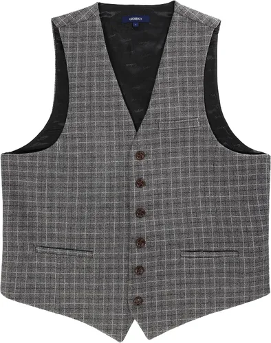 Vista 36 de Gioberti Chaleco de tweed formal de 6 botones para hombres