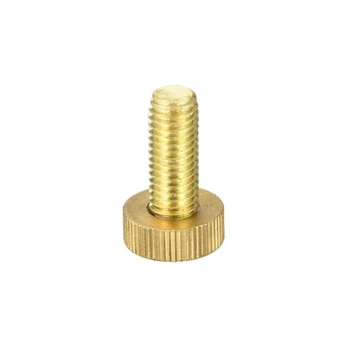 Vista 3 de uxcell Tornillos moleteados para pulgar, pernos planos de latón M10x25mm, sujetadores de perillas para PC, electrónico, mecánico