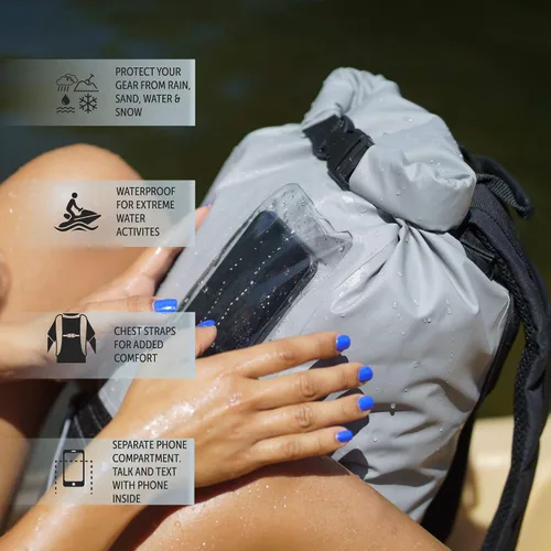 Vista 5 de Geckobrands Hydroner 20L Mochila impermeable Geckoflage océano