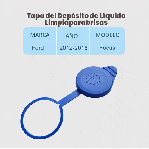 Vista 3 de Tapón del depósito de líquido limpiaparabrisas con cubierta de reservorio compatible con Ford Focus 2012-2018