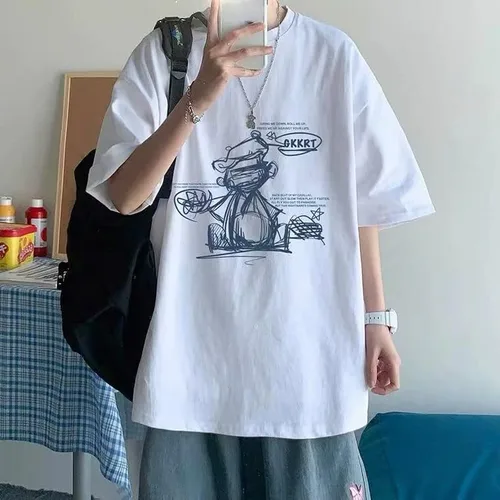 Vista 5 de CYee Mens Y2K Cartoon Print Oversized T-Shirt Grunge Hip-hop Indie Sweatshirt Goth Harajuku Alt Streetwear