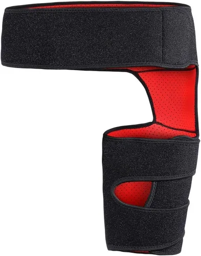 Vista 9 de Soporte de compresión de neopreno para alivio del dolor del nervio ciático, isquiotibiales del muslo, cuádriceps, articulaciones, envoltura de ingle