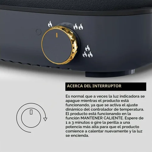 Vista 4 de Dezin Olla eléctrica Shabu Shabu de 5 cuartos con olla extraíble, control