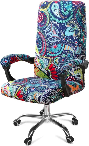 Vista 58 de Smiry fundas elásticas estampadas para silla de oficina de computadora, fundas universales para sillas giratorias de escritorio, extraíbles