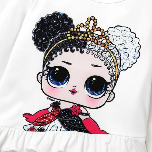 Vista 3 de L.O.L. Surprise! Toddler Girl Clothes A-Line Ruffle Long Sleeve Allover Pants 2PCS Fall Outfit