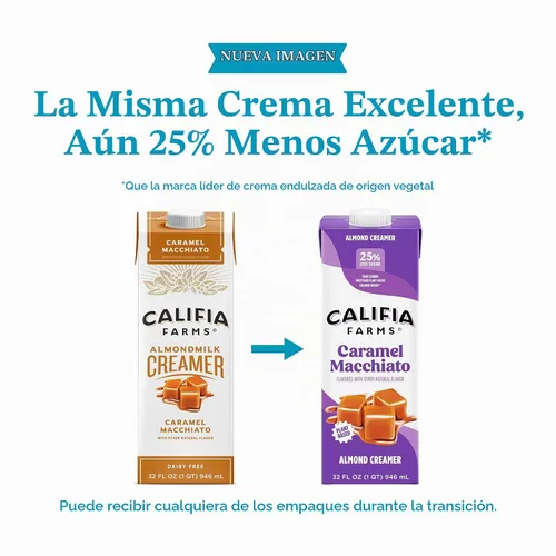 Vista 3 de Califia Farms - Crema para café de leche de almendra y avellana con crema de coco