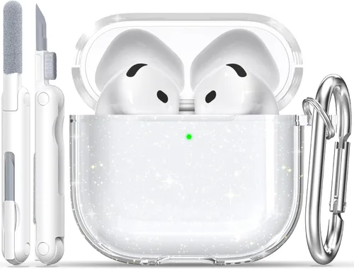 Vista 53 de RFUNGUANGO AirPods Pro Funda Transparente TPU Suave Transparente Blanco