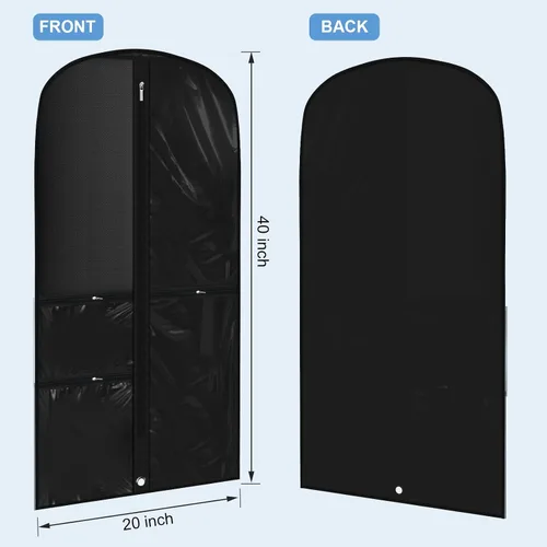 Vista 2 de Geelin 14 bolsas de ropa para baile PVC transparente, negro